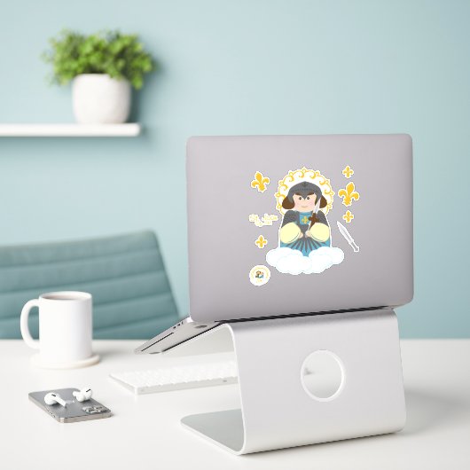 St. Joan of Arc Sticker (Laptop op bureau)