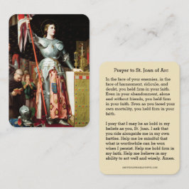 St. Joan van Arc Religieuze Katholieke Kaart Visitekaartje