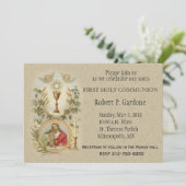 St. Johannes Jezus Eerste Heilige Communie Uitnodi Kaart (Staand voorkant)