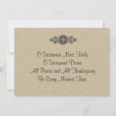 St. Johannes Jezus Eerste Heilige Communie Uitnodi Kaart (Achterkant)