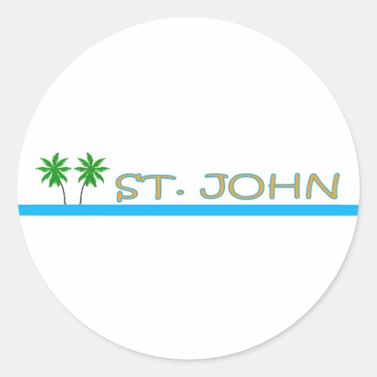 St. John, Amerikaanse Maagdeneilanden Ronde Sticker (Voorkant)