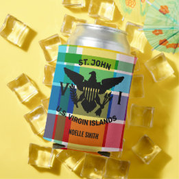 St. John, Amerikaanse vlag (Black) Madras Blikjeskoeler