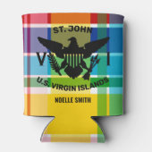 St. John, Amerikaanse vlag (Black) Madras Blikjeskoeler (Achterkant)