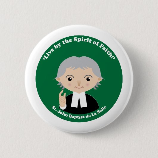 St. John Baptist de La Salle Ronde Button 5,7 Cm (Voorkant)