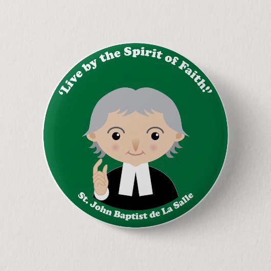 St. John Baptist de La Salle Ronde Button 5,7 Cm (Voorkant)
