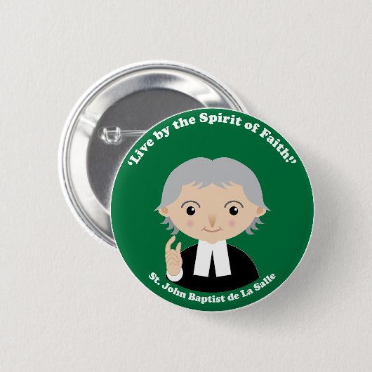 St. John Baptist de La Salle Ronde Button 5,7 Cm (Voorkant /achterkant)