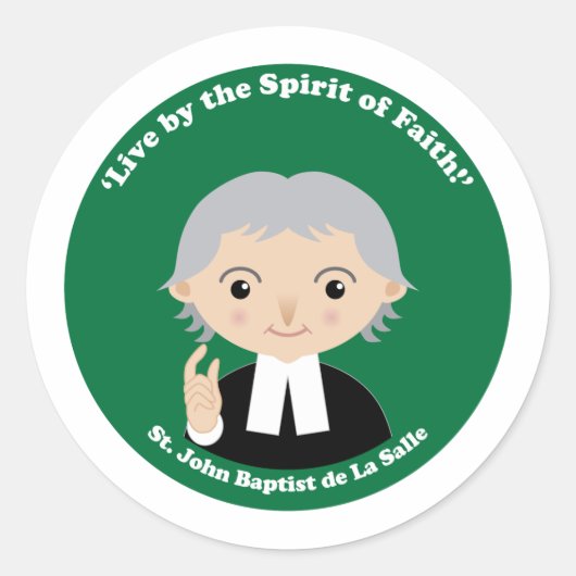St. John Baptist de La Salle Ronde Sticker (Voorkant)