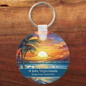 St John Beach Vacation Sleutelhanger (Achterkant)