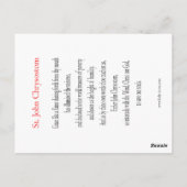 St. John Chrysostom Prayer Card Briefkaart (Achterkant)
