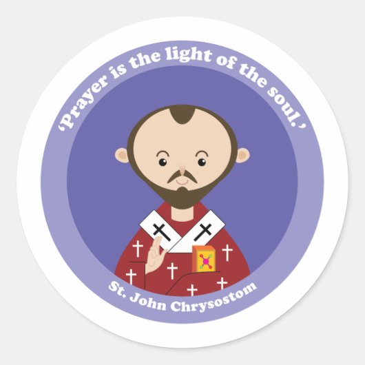 St. John Chrysostom Ronde Sticker (Voorkant)