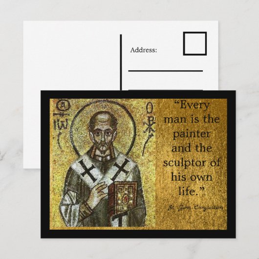 St. John Chrysostomus l orthodox l katholiek icoon Briefkaart (Voorkant / Achterkant)