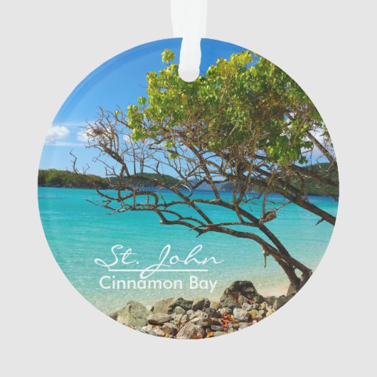 St. John Cinnamon Bay Beach Round Ornament (achterkant)