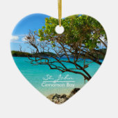 St. John Cinnamon Bay Ceramic Heart Ornament (Voorkant)