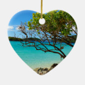 St. John Cinnamon Bay Ceramic Heart Ornament (Achterkant)