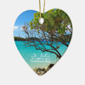 St. John Cinnamon Bay Ceramic Heart Ornament (Links)