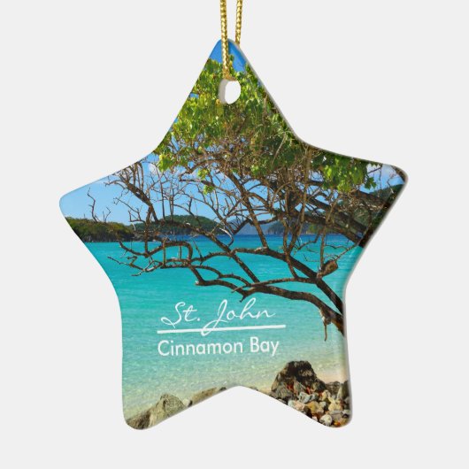 St. John Cinnamon Bay Ceramic Star Ornament (Links)