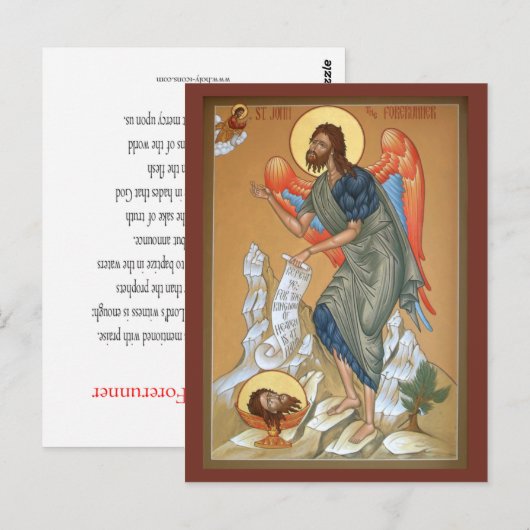 St. John de Forerunner Prayer Card Briefkaart (Voorkant / Achterkant)