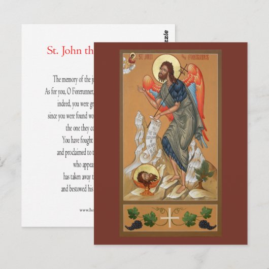 St. John de Forerunner Prayer Kaart (Voorkant / Achterkant)