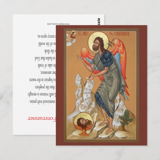 St. John de Forerunnner Prayer Card Briefkaart (Voorkant / Achterkant)