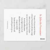 St. John de Forerunnner Prayer Kaart (Achterkant)