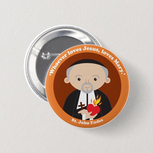 St. John Eudes Ronde Button 5,7 Cm (Voorkant /achterkant)