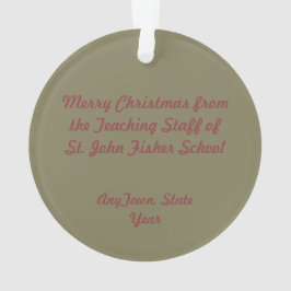 St. John Fisher (SAU 025) Circulair acryl Ornament