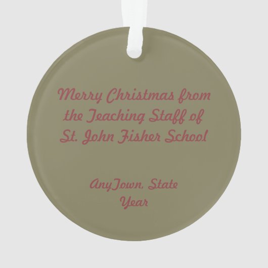 St. John Fisher (SAU 025) Circulair acryl Ornament (achterkant)