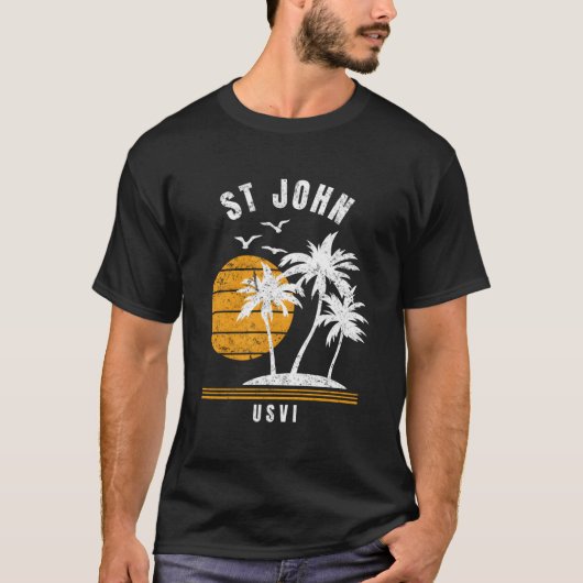 St John Island USVI Caraïbisch Vakantie Souvenir T-shirt (Voorkant)