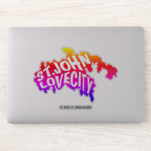 St. John, Love City, VS Maagdeneilanden   Kleur Sticker