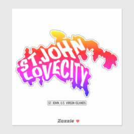 St. John, Love City, VS Maagdeneilanden | Kleur Sticker
