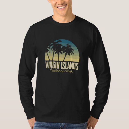 St. John Palm trees National Park Virgin Islands S T-shirt (Voorkant)