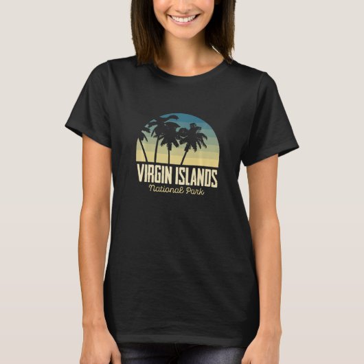 St. John Palm trees National Park Virgin Islands S T-shirt (Voorkant)