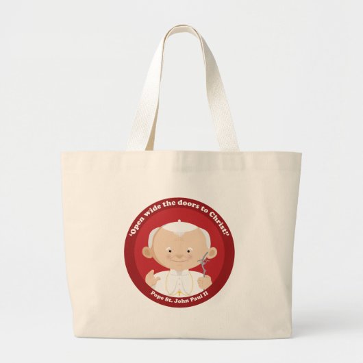 St. John Paul II Grote Tote Bag (Voorkant)