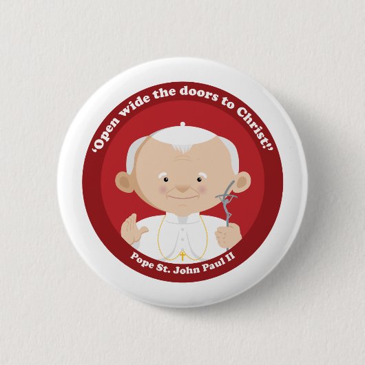 St. John Paul II Ronde Button 5,7 Cm (Voorkant)