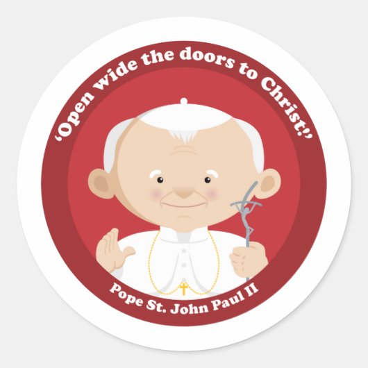 St. John Paul II Ronde Sticker (Voorkant)
