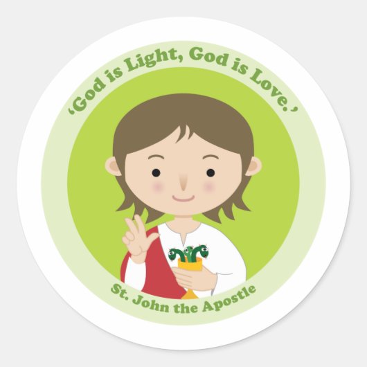 St. John the Apostle Ronde Sticker (Voorkant)