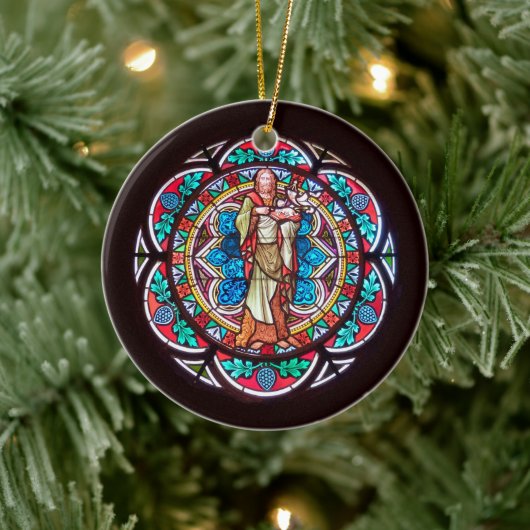 St. John the Baptist with Advent Quote Keramisch Ornament (Boom)