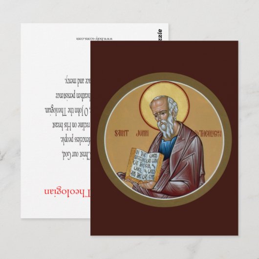 St. John the Theologian Prayer Card Briefkaart (Voorkant / Achterkant)