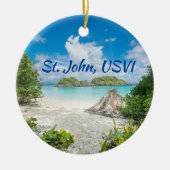 St. John US Maagdeneilanden strand foto Keramisch Ornament (Voorkant)