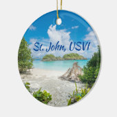 St. John US Maagdeneilanden strand foto Keramisch Ornament (Links)