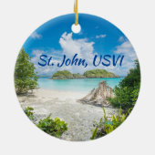 St. John US Maagdeneilanden strand foto Keramisch Ornament (Achterkant)