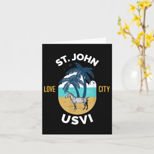 St. John US Maagdeneilanden Wilde ezel op het stra Kaart (Gele Bloem)