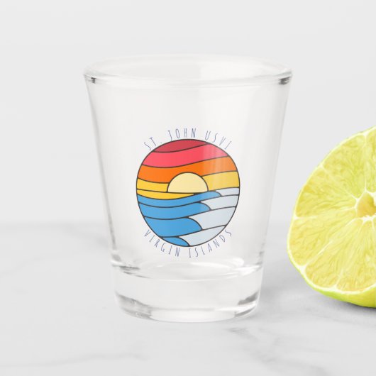St. John USVI  Beach Sunset Shot Glas (Voorkant)