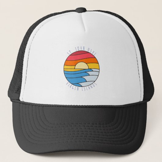St. John USVI Beach Sunset Trucker Pet (Voorkant)