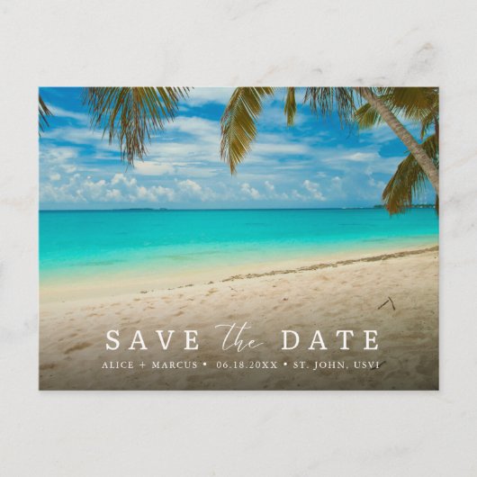 St. John USVI Bestemming Bruiloft Save the Date Aankondigingskaart (Voorkant)