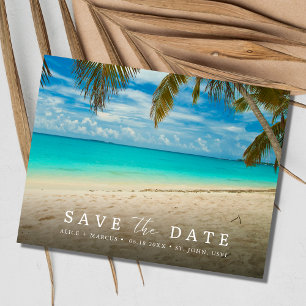 St. John USVI Bestemming Bruiloft Save the Date Aankondigingskaart