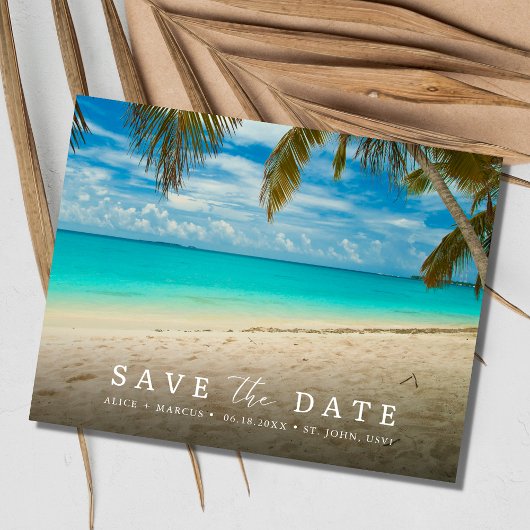 St. John USVI Bestemming Bruiloft Save the Date Aankondigingskaart