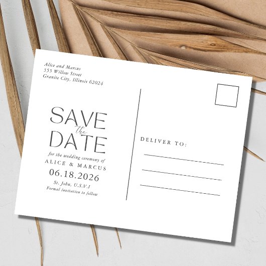 St. John USVI Bestemming Bruiloft Save the Date Aankondigingskaart