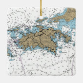 ST John USVI Chart Keramisch Ornament (Achterkant)
