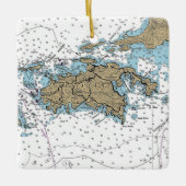 ST John USVI Chart Keramisch Ornament (Voorkant)